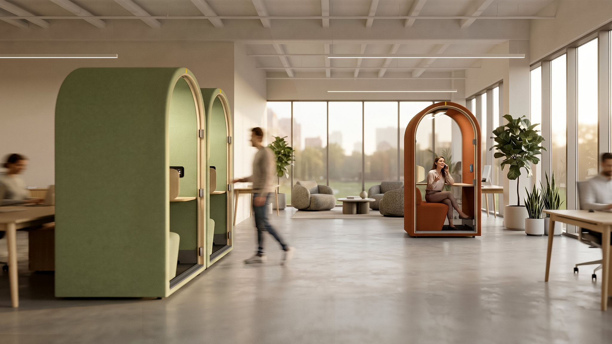 The principle of sound insulation technology for working pods